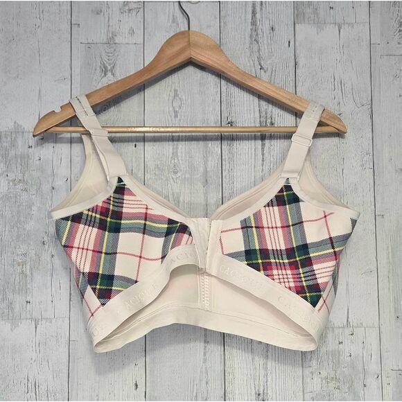 Cacique Plaid Christmas Lightly Lined No-Wire Bra Sz. 38H - Picture 5 of 11